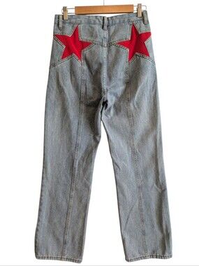 Red Star Bottom Women's Jeans Hi Rise Sz Small Small